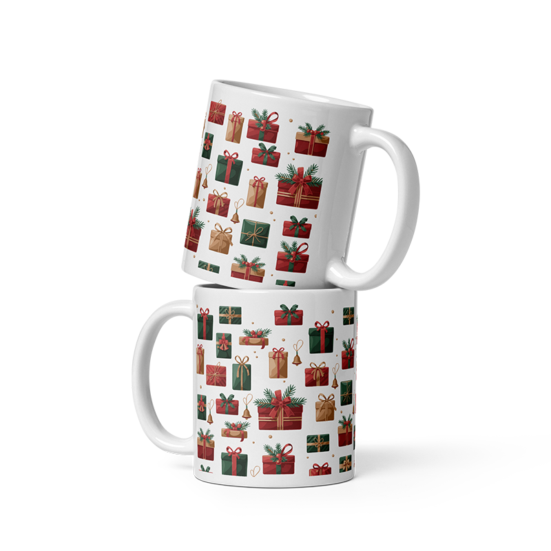Christmas Present Pattern Coffee Mug