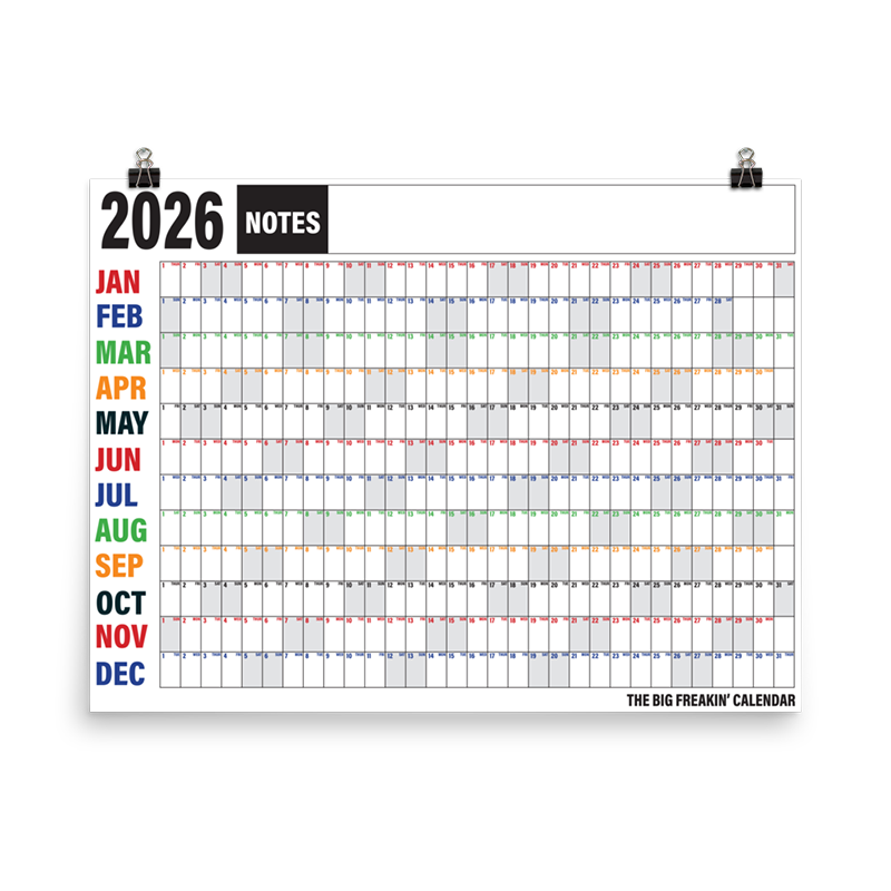 The Big Freakin' Calendar 2026