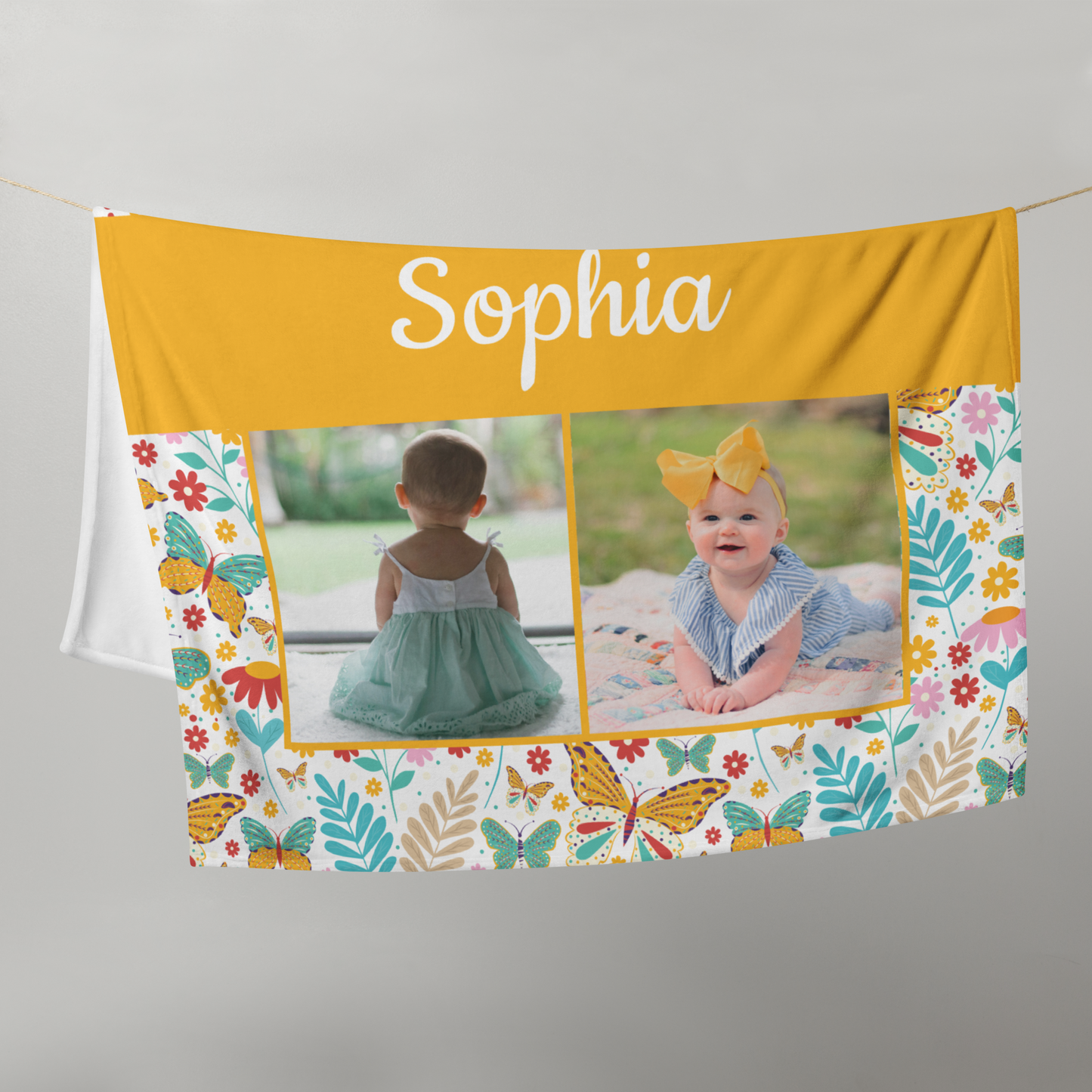 Custom Butterfly Baby Blanket (30"x40")