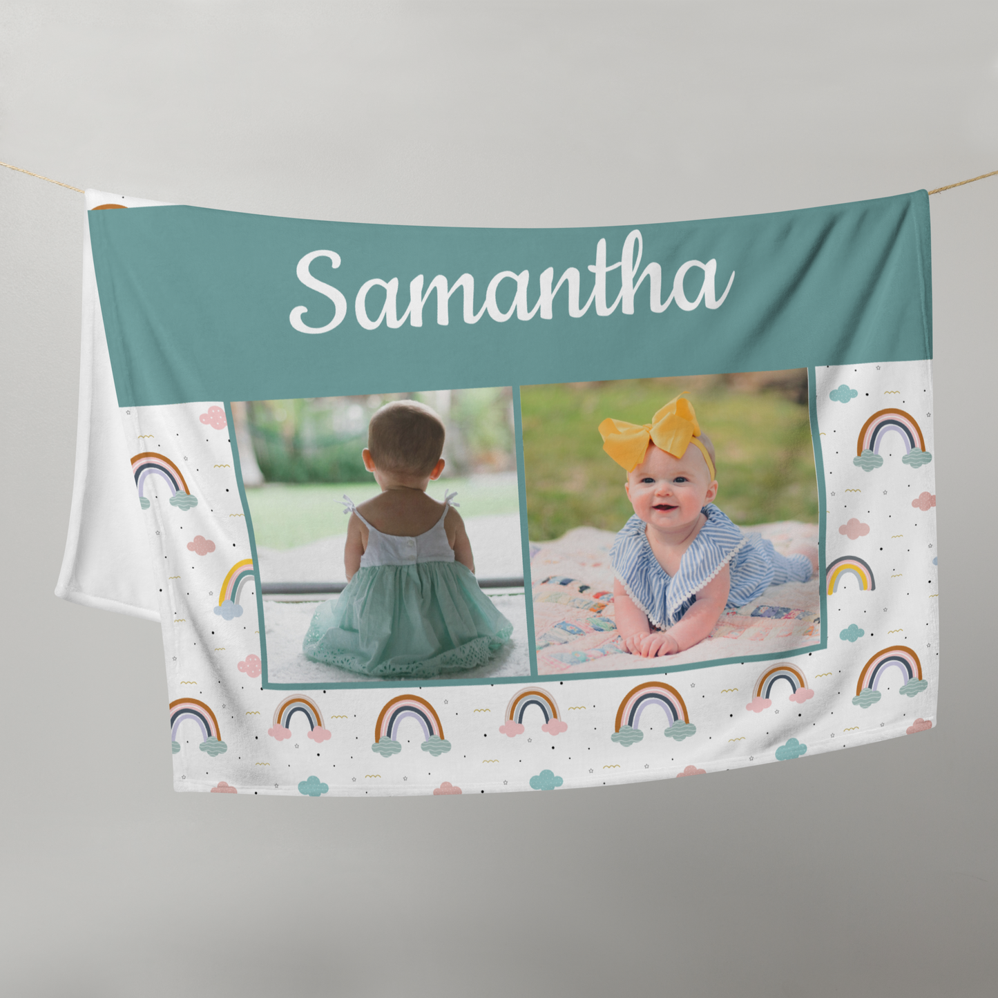 Custom Rainbow Baby Blanket (30" x 40")
