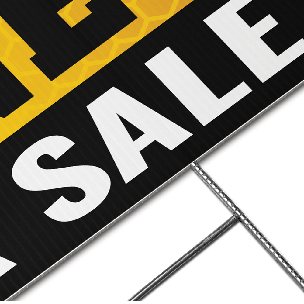 24 by 18 inch double-sided Local Honey for Sale yard sign in vibrant full color