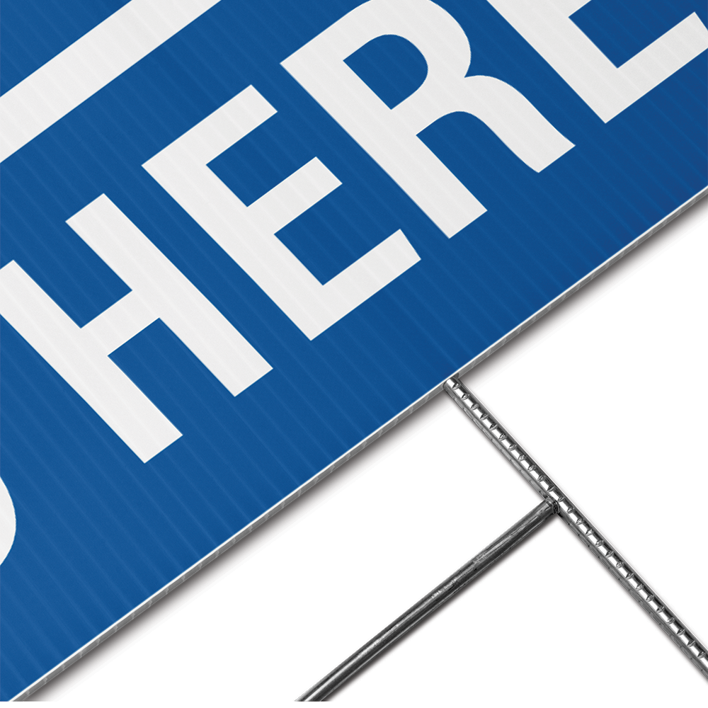 24 by 18 inch double-sided yard sign with bold Ice Sold Here lettering