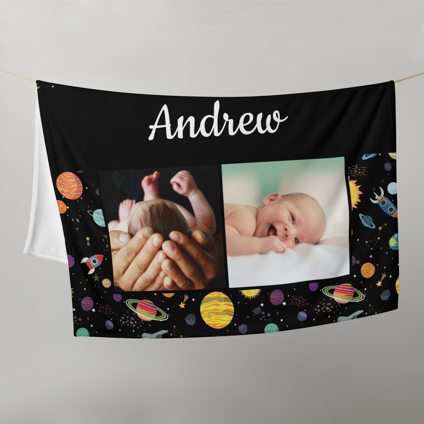 Custom Space Baby Blanket (30" x 40")