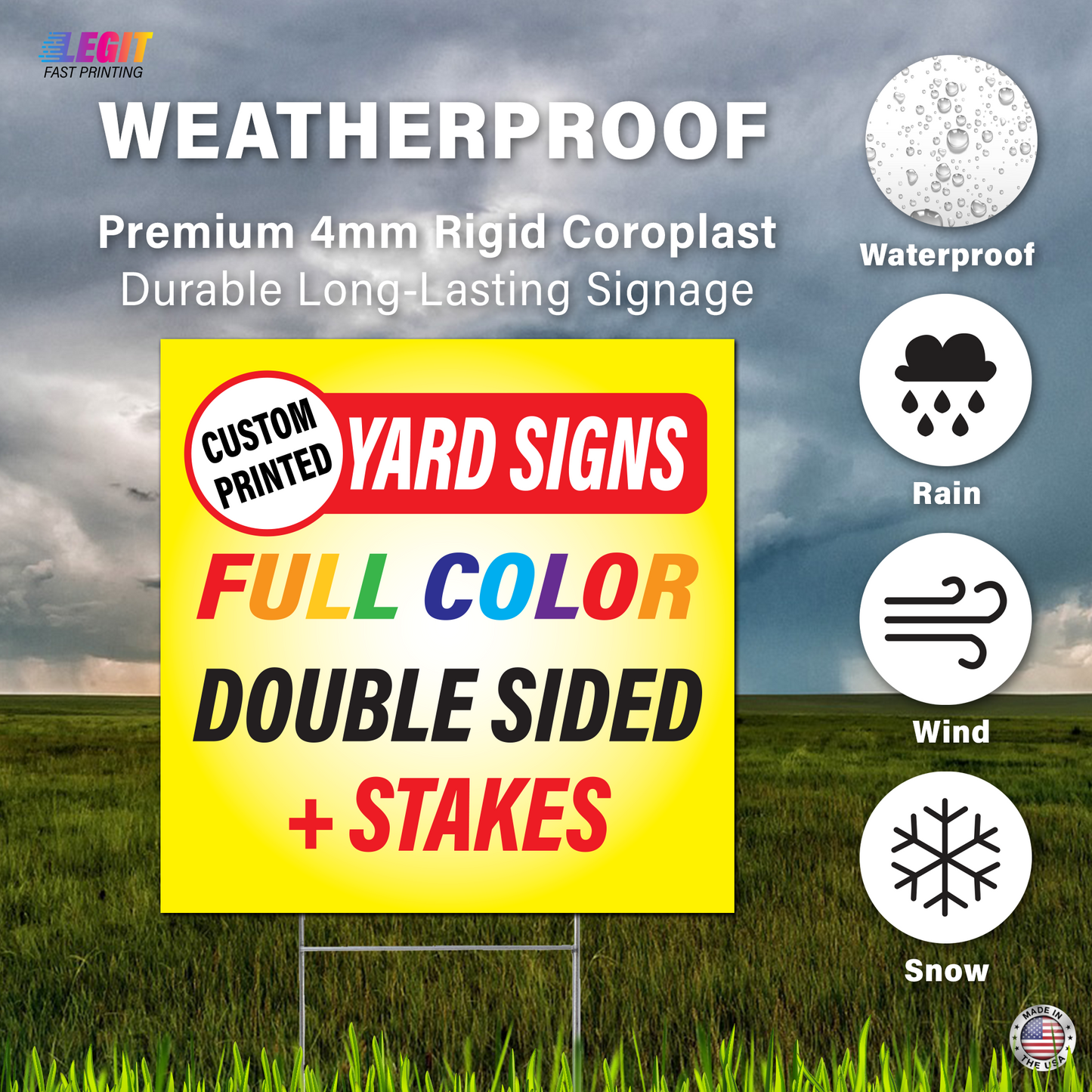 Custom Square 24x24" & 48x48" Yard Signs