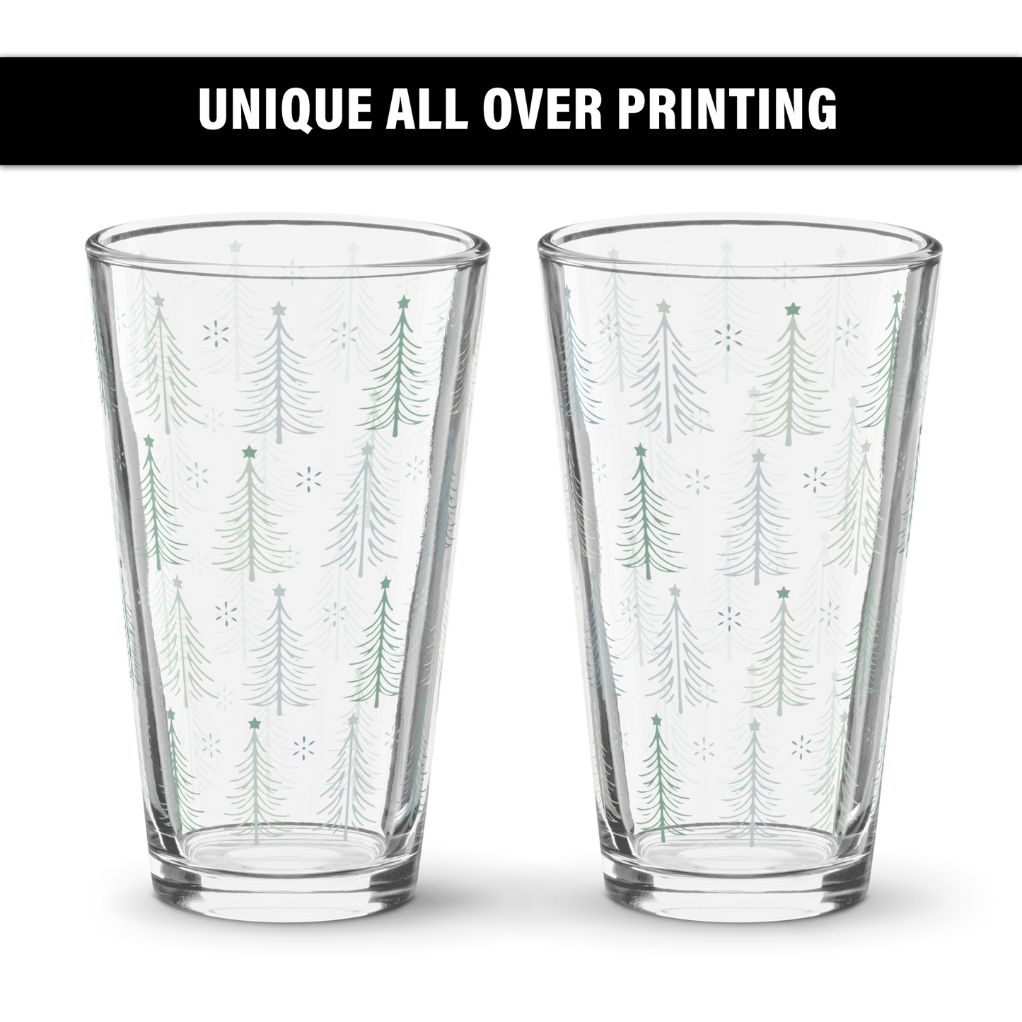 Christmas Trees Pattern 16oz Pint Glass