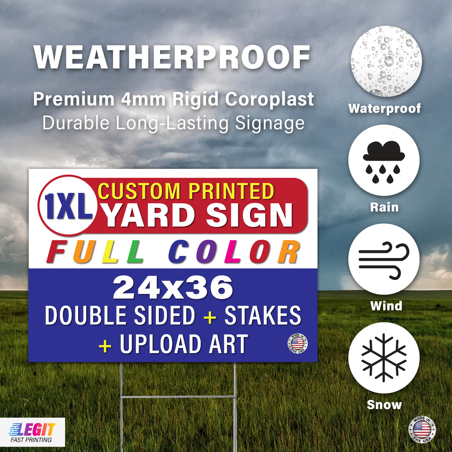 Custom 24x36 Horizontal Yard Sign - Upload Your Design