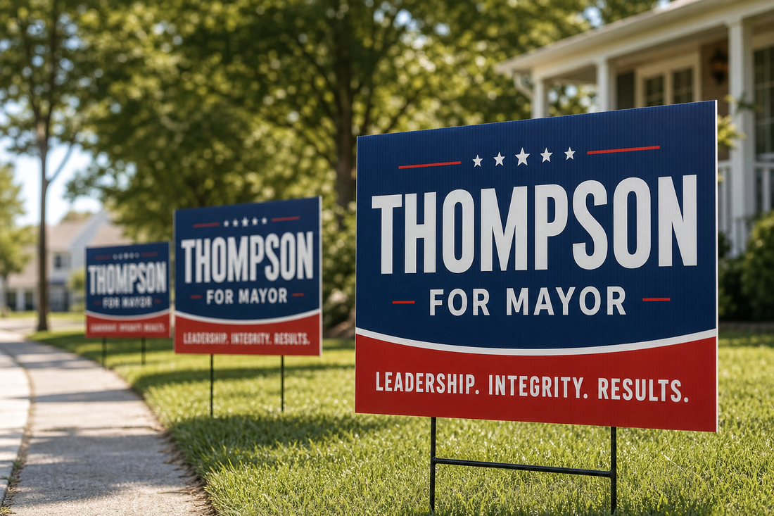 Who can print campaign yard signs fast with consistent colors across multiple reorders?