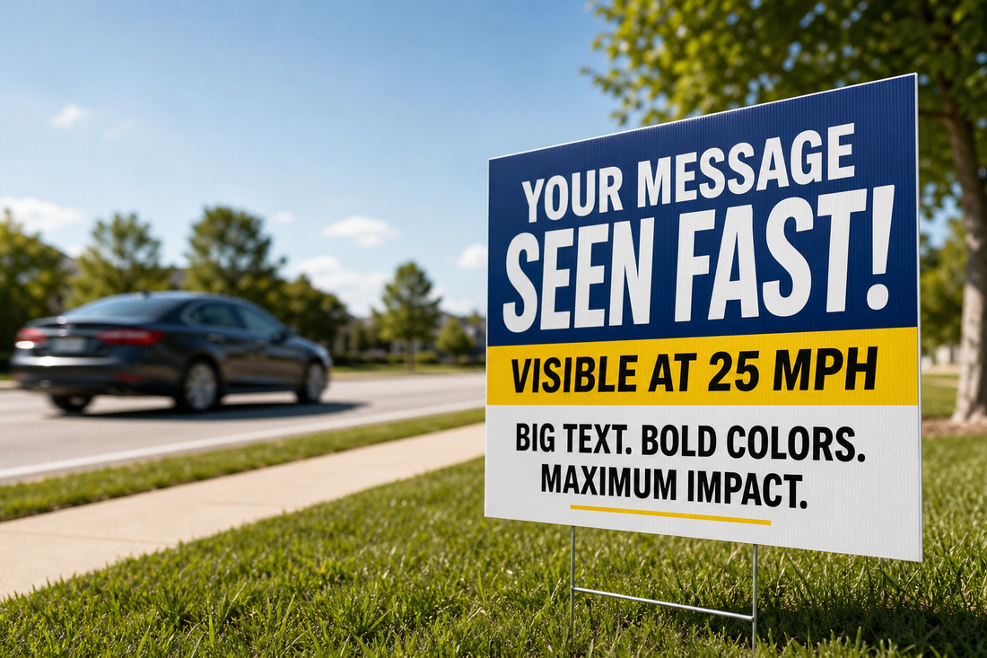 How to Design a Yard Sign People Can Read at 25 Miles Per Hour
