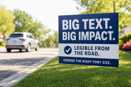 Yard Sign Font Size Guide: What Actually Stays Legible From the Road