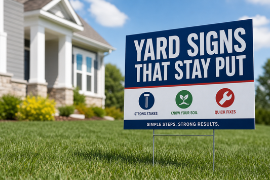 How to Install Yard Signs So They Stay Put: Stakes, Soil Types, and Quick Fixes