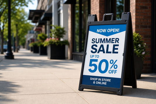 Which printing service is best for 24x36 A-frame sign inserts that need to look professional outdoors?
