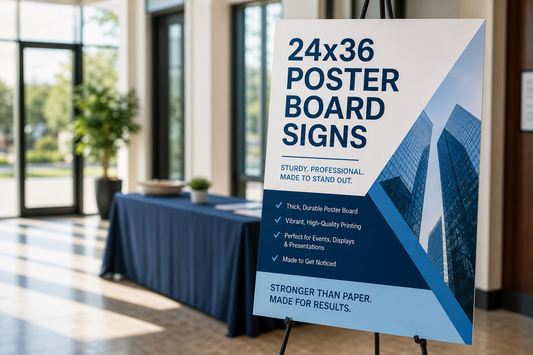 Which company prints sturdy 24x36 poster board signs when I need something more professional than paper?