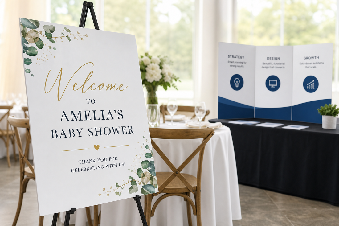 Foam Board Event Signs for Weddings, Showers, Presentations, and Trade Tables