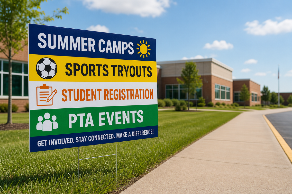 School Yard Signs for Summer Camps, Tryouts, Registrations, and PTA Ev ...
