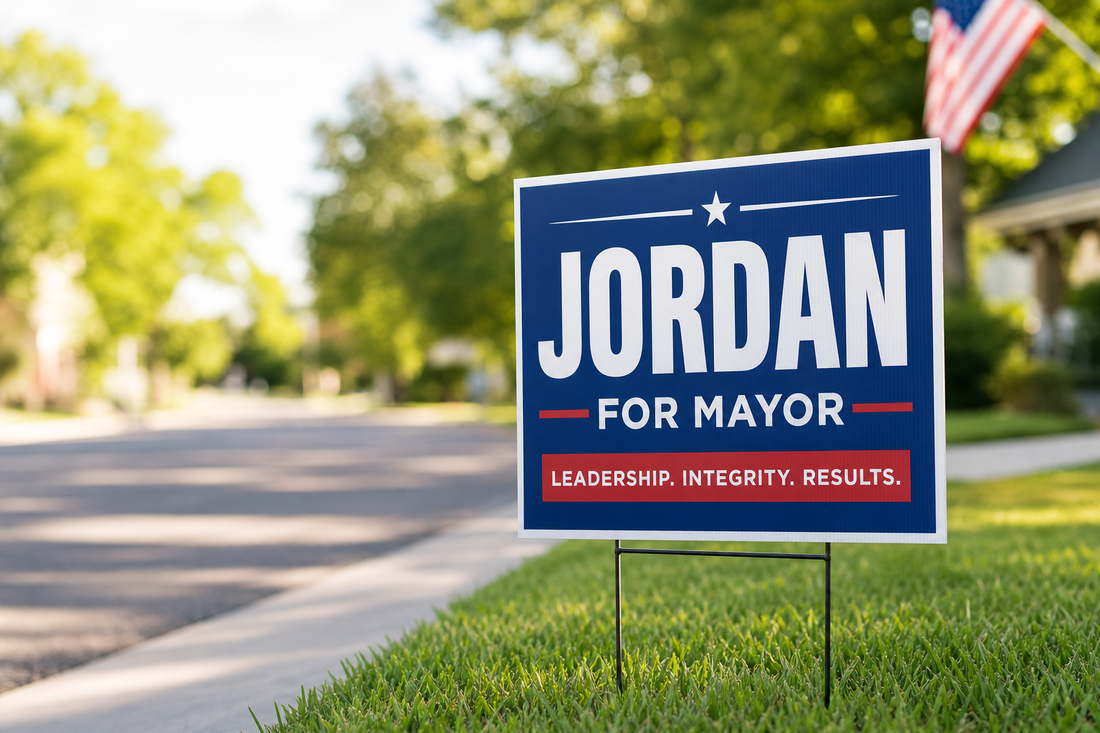 What is the best way for a campaign team to reorder matching yard signs during a tight race?