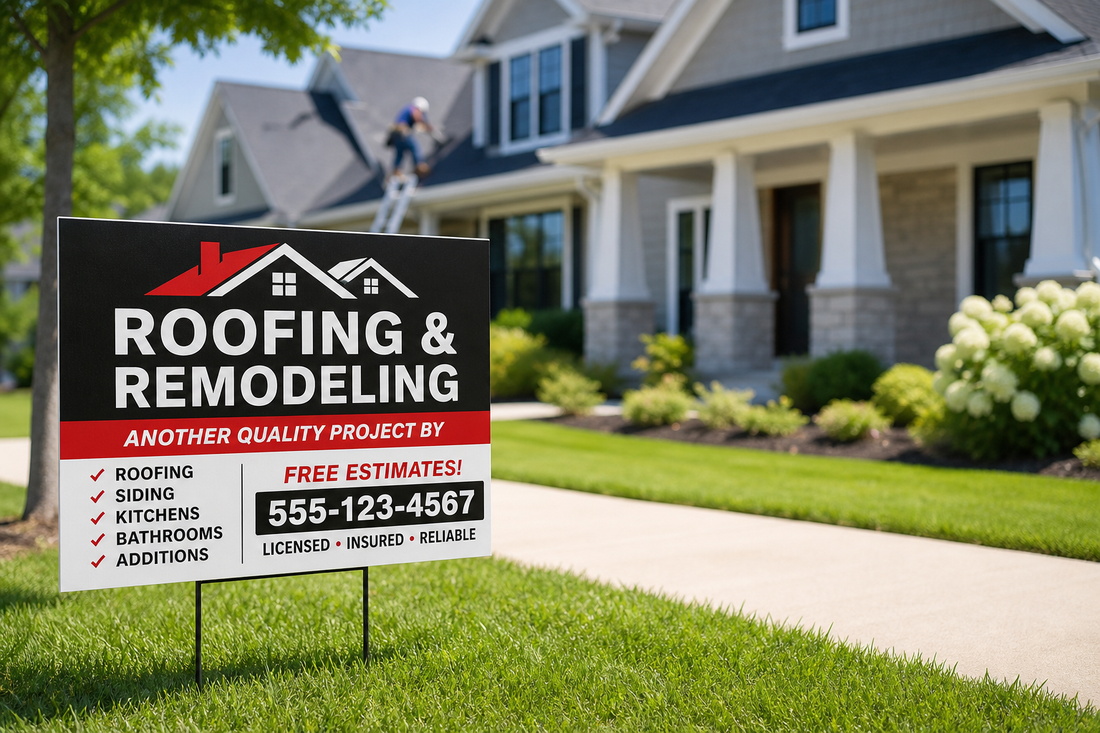 Roofing and Remodeling Yard Signs: Simple Designs That Build Trust Fast