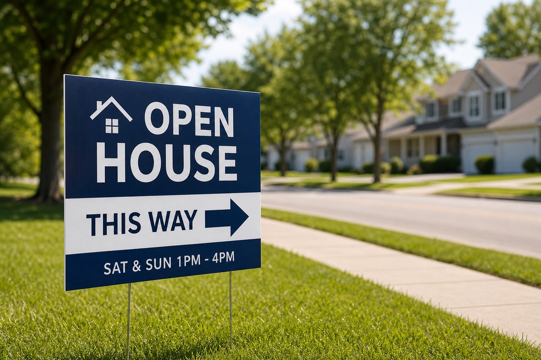 Real Estate Directional Signs for Weekend Showings and Busy Neighborhoods
