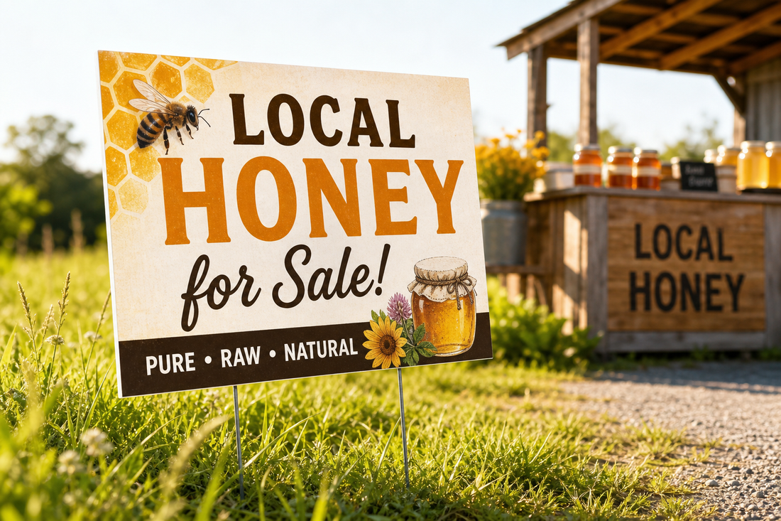 Local Honey for Sale Signs: Design Tips for Farms, Markets, and Roadside Stands