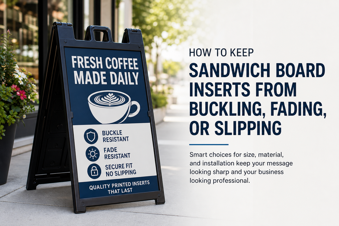 How to Keep Sandwich Board Inserts From Buckling, Fading, or Slipping