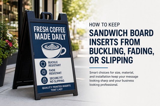 How to Keep Sandwich Board Inserts From Buckling, Fading, or Slipping