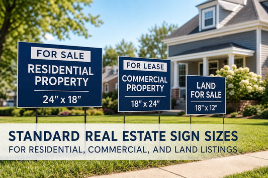 Standard Real Estate Sign Sizes for Residential, Commercial, and Land Listings