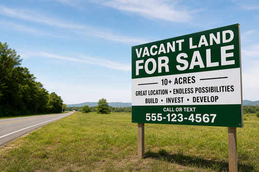 Vacant Land Signs: Sizes and Messages That Work on Large Properties