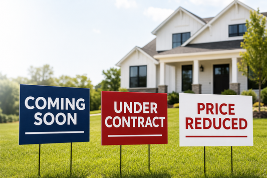 Real Estate Signs for Coming Soon, Under Contract, and Price Reduced Listings