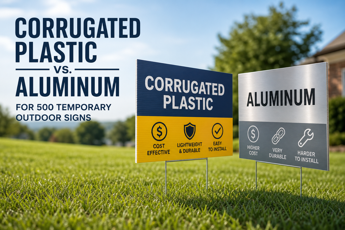 Corrugated Plastic vs Aluminum for 500 Temporary Outdoor Signs
