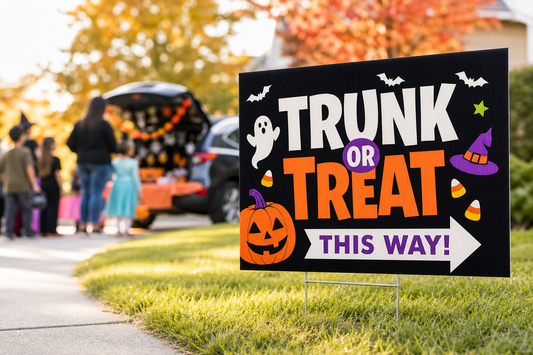 Halloween Yard Signs for Trunk or Treat Events, Parties, and Neighborhood Displays