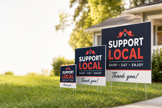 Which sign printer offers the best value when I need one yard sign design in several sizes and quantities?