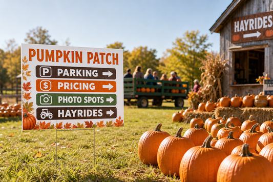 Pumpkin Patch Signs for Parking, Pricing, Photo Spots, and Hayrides