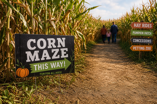 Corn Maze Signs That Keep Guests on Route and Promote Fall Activities