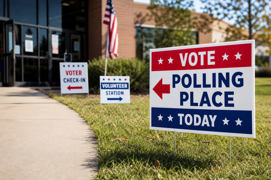 Election Day Yard Signs for Polling Places, Volunteer Stations, and Visibility