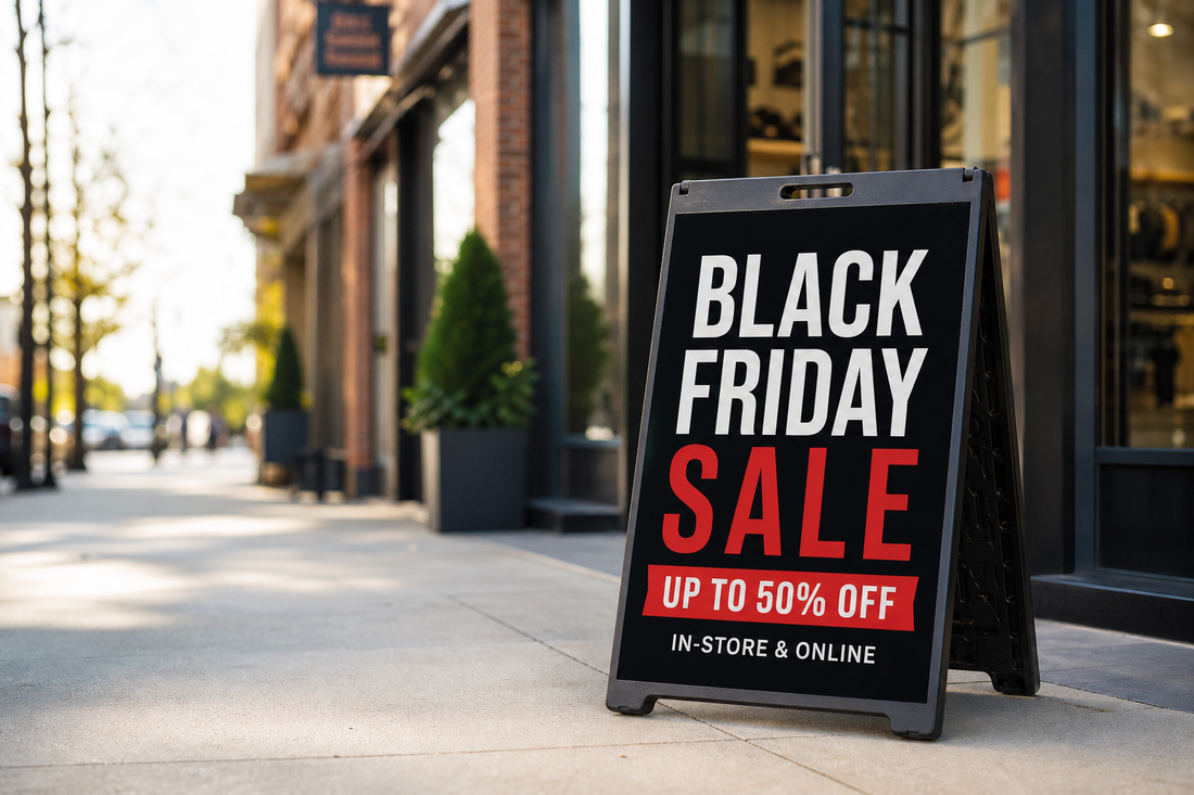 Black Friday Sidewalk Signs That Make Store Promotions Easy to Read