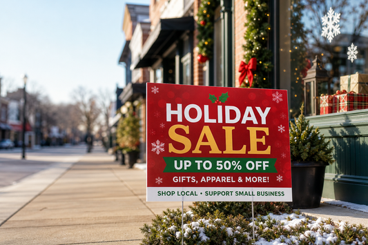 Small Business Holiday Sale Signs for Storefronts, Sidewalks, and Roadsides