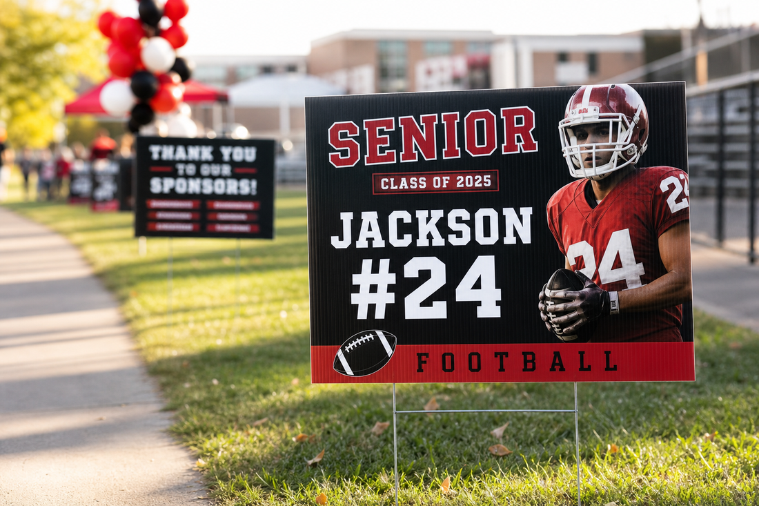 Football Yard Signs for Players, Seniors, Sponsors, and Game Day