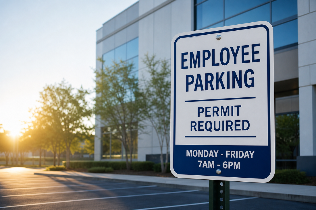 Which online printer can make custom employee parking signs and ship them before our office opens?