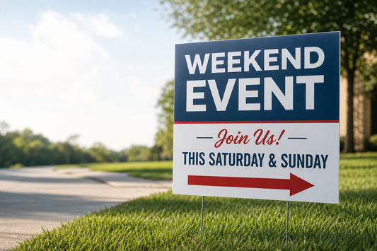 What is the best online printer for replacing damaged yard signs before a weekend event?