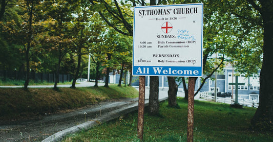 Which printing service is best for church yard signs when we need multiple messages printed from the same template?