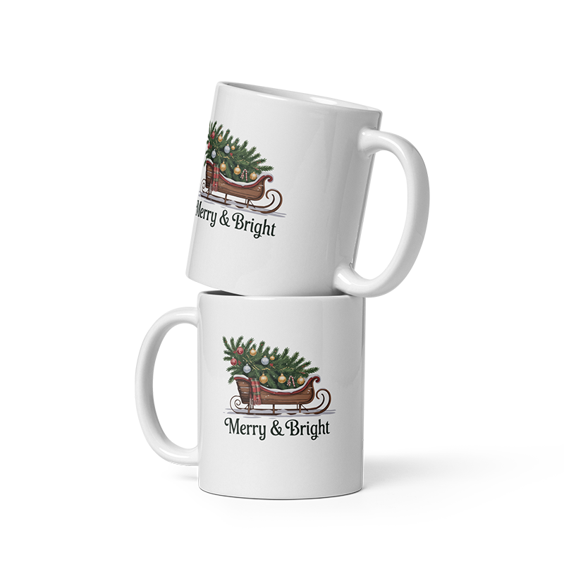 Merry & Bright Vintage Christmas Tree Mug