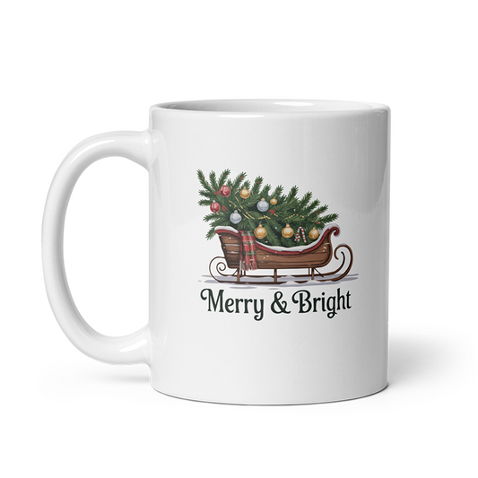 Merry & Bright Vintage Christmas Tree Mug
