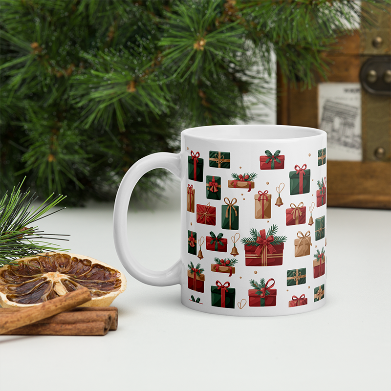 Christmas Present Pattern Coffee Mug