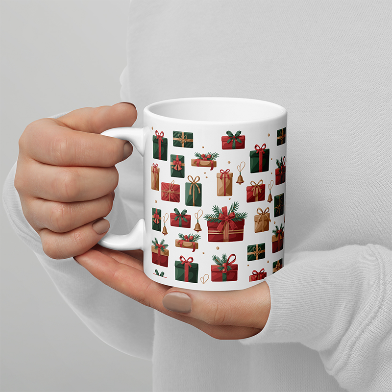 Christmas Present Pattern Coffee Mug