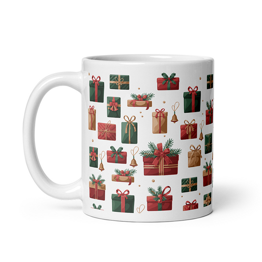 Christmas Present Pattern Coffee Mug