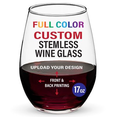 Custom 17oz Stemless Wine Glass