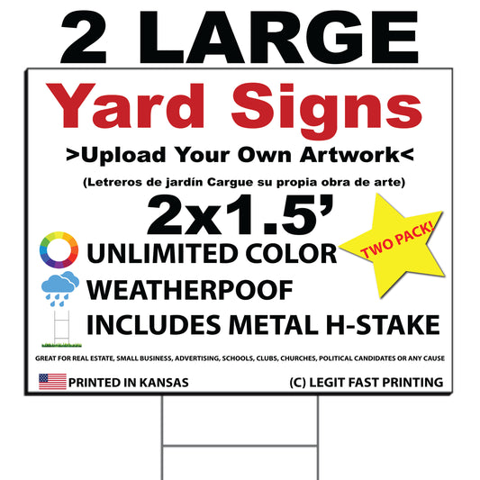 Custom + Personalized Horizontal Yard Sign - Upload Your Design