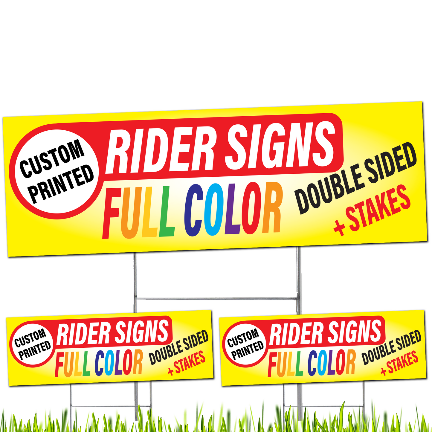Custom Printed Plastic 48" x 24" Rider Signs