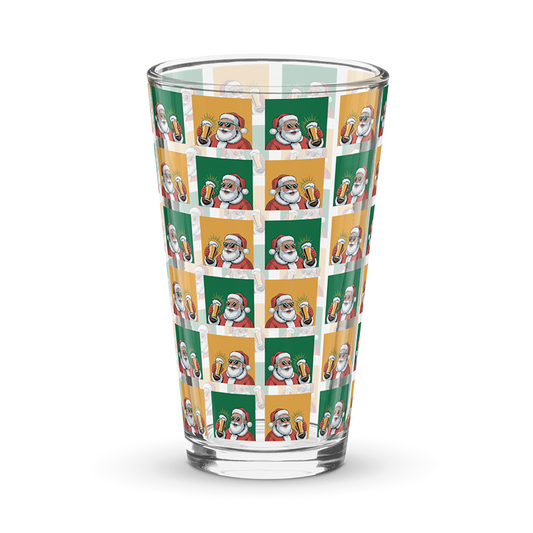 Cool Santa Themed 16oz Pint Glass