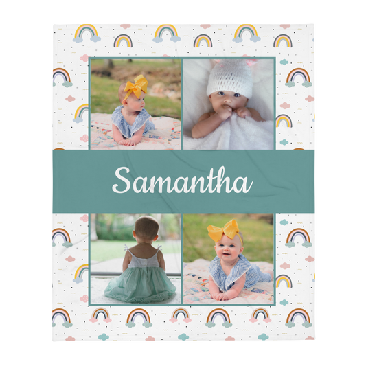 Custom Rainbow Baby Blanket (30" x 40")