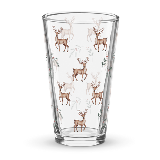 Christmas Reindeer 16oz Pint Glass